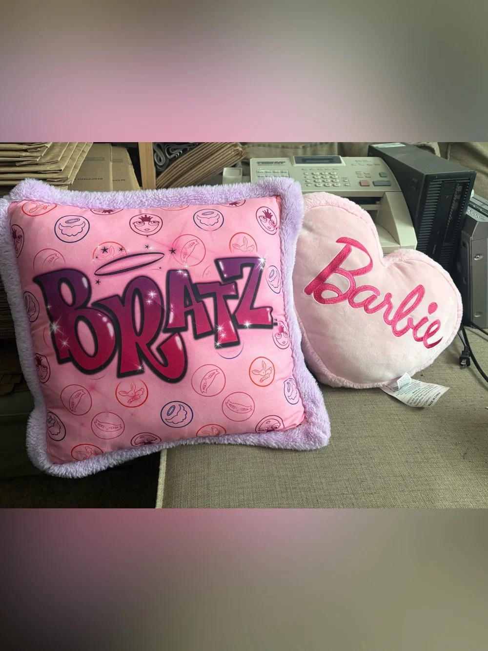 Pink Plush Decorative Pillow for Kids